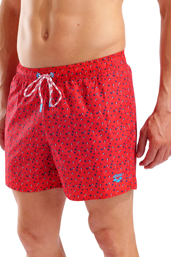 Arena Umbrella print beach swimwear red