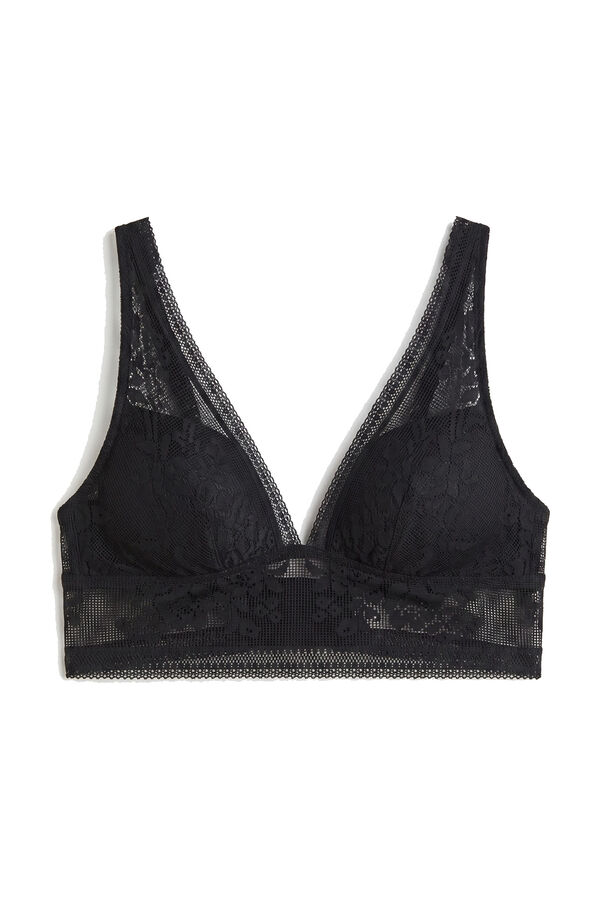 Women'secret Soutien bralette halter de renda preto preto