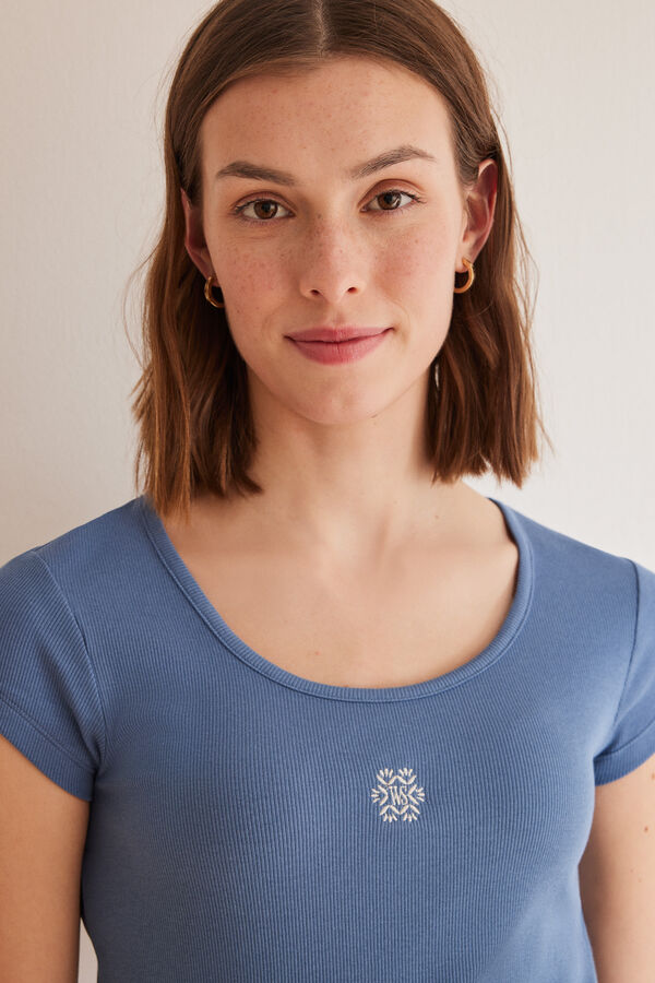 Womensecret T-Shirt Baumwolle Blau Blau