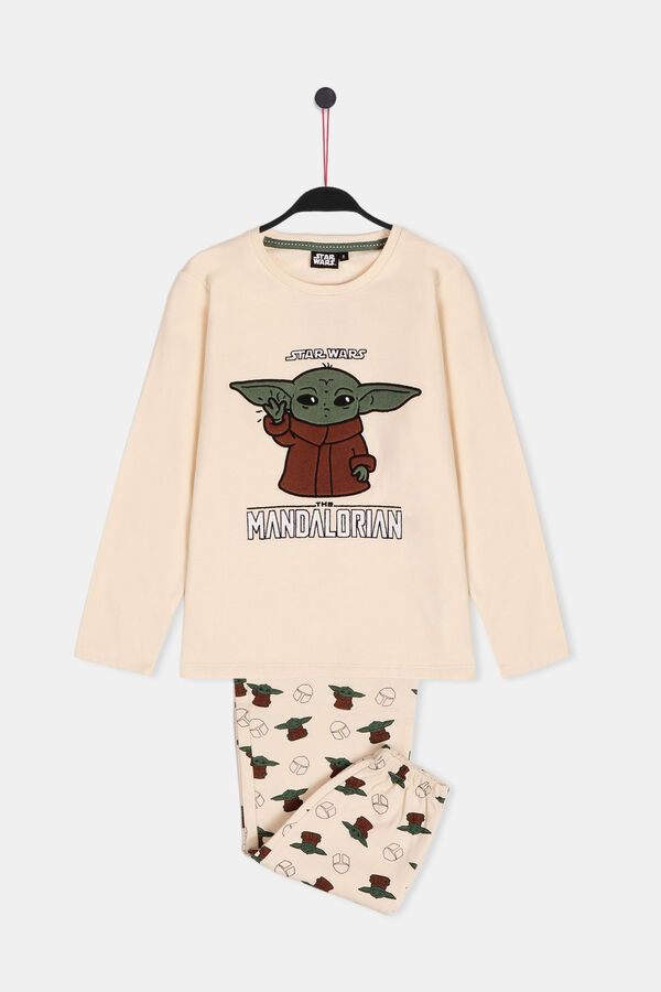 Womensecret Girl's Baby Yoda long-sleeved pyjamas - Star Wars Bež