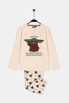 Womensecret Girl's Baby Yoda long-sleeved pyjamas - Star Wars Grau