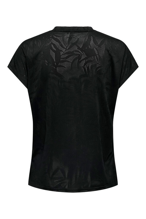 Womensecret Short-sleeved textured T-shirt black