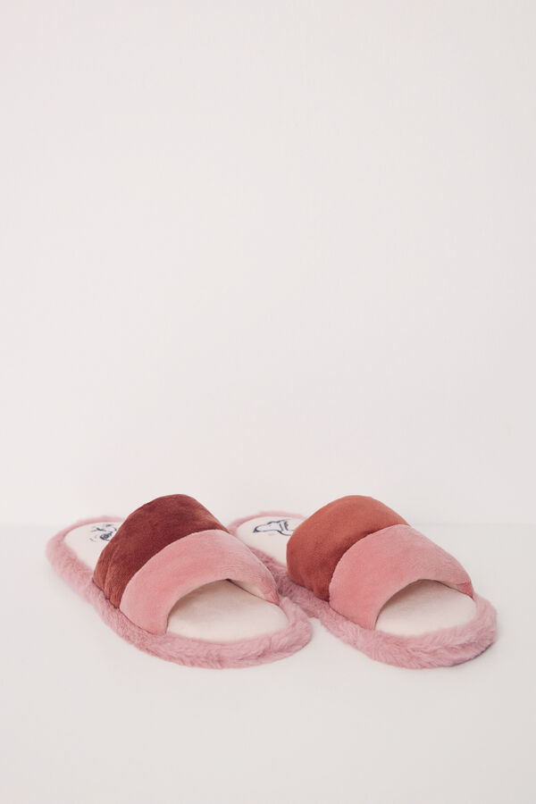 Womensecret Chinelo de casa aberta rosa Snoopy cru