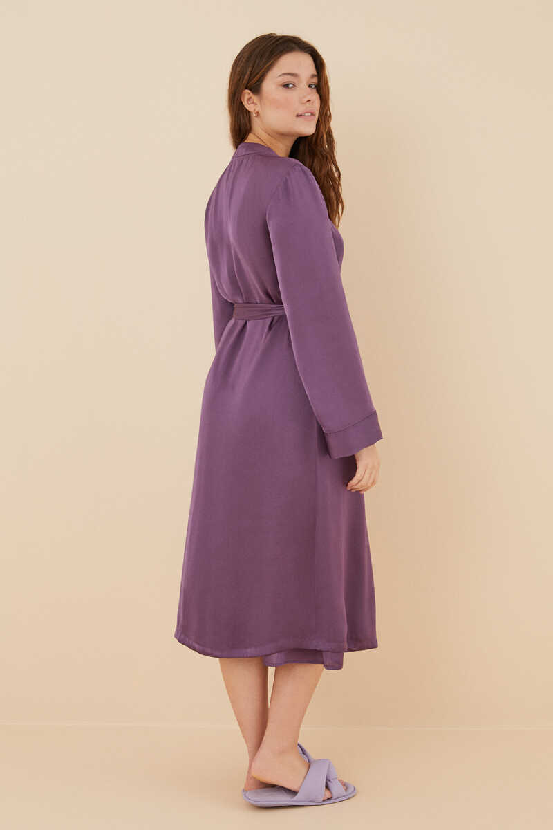 Womensecret Long purple satin robe pink