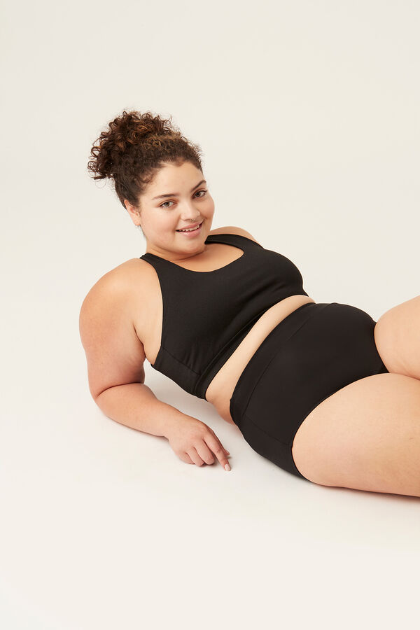 Modibodi Black recycled nylon high-waisted light-moderate absorption period panty black