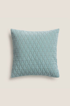 Womensecret Capa travesseiro algodão acolchoada fio cobre 45 x 45 cm. azul