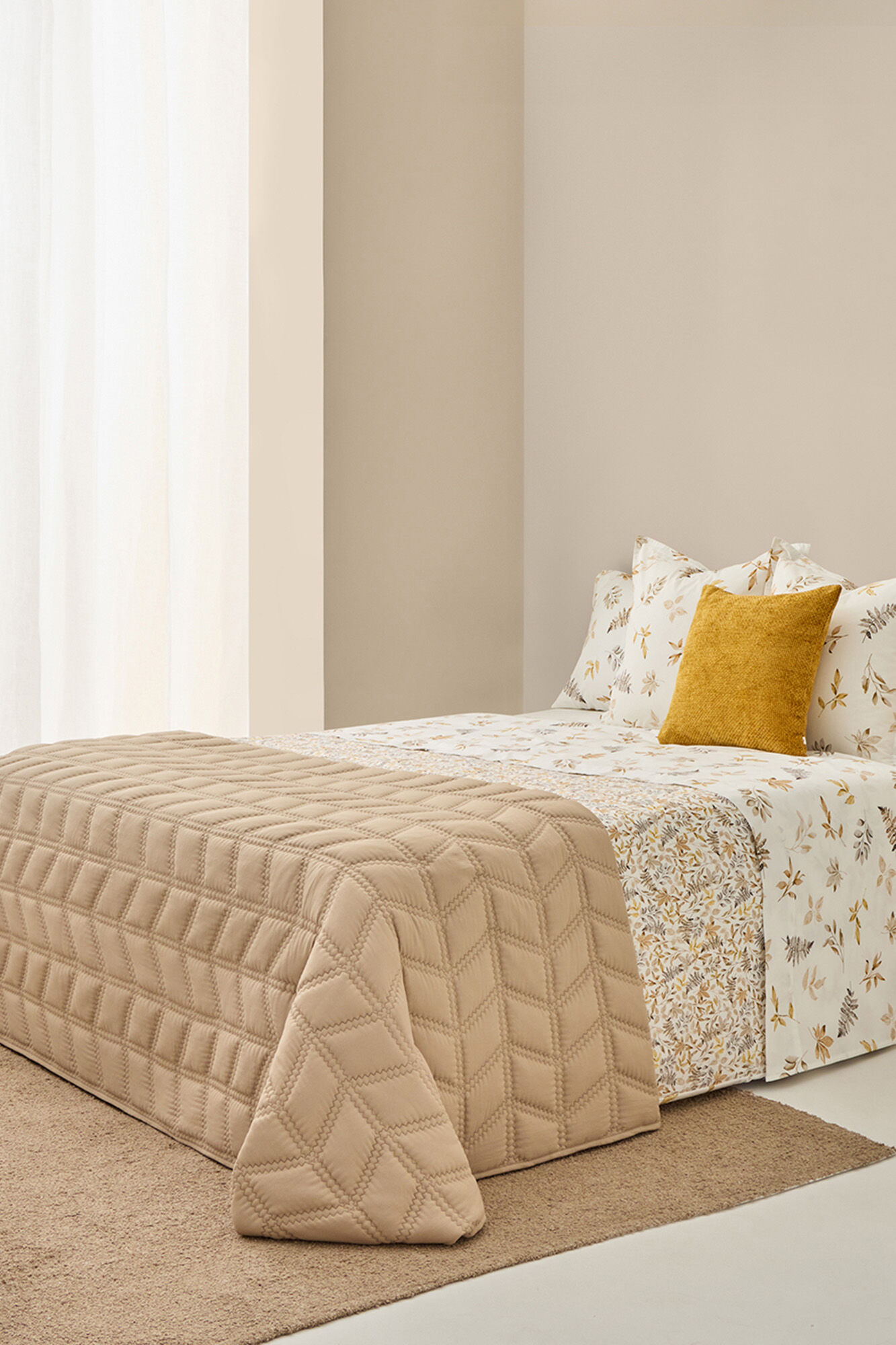 Textura Baumwolltuch Bl&auml;tter auf Zweig