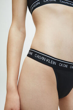 Womensecret Cuequinhas brasileiras de algodão com cós da Calvin Klein preto