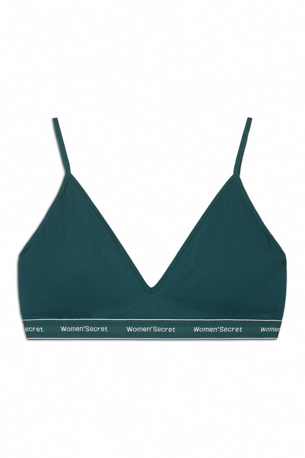 Women'secret Green microfibre triangle bra NATURAL green