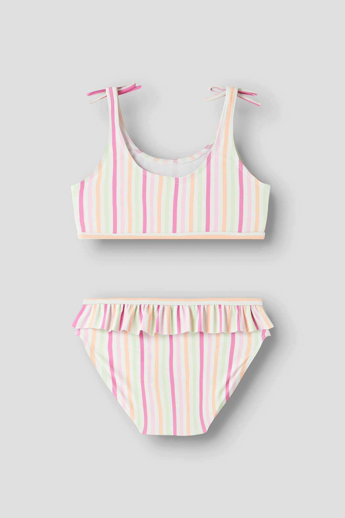 Name it M&auml;dchen-Bikini mit Streifen, Schleife und R&uuml;schen"