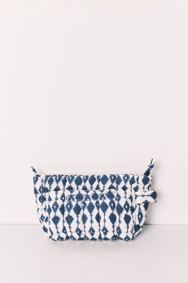 Women'secret Blue printed puffer vanity case white