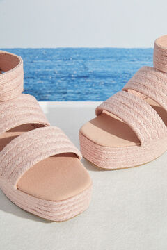 Womensecret Pink braided platform sandals pink