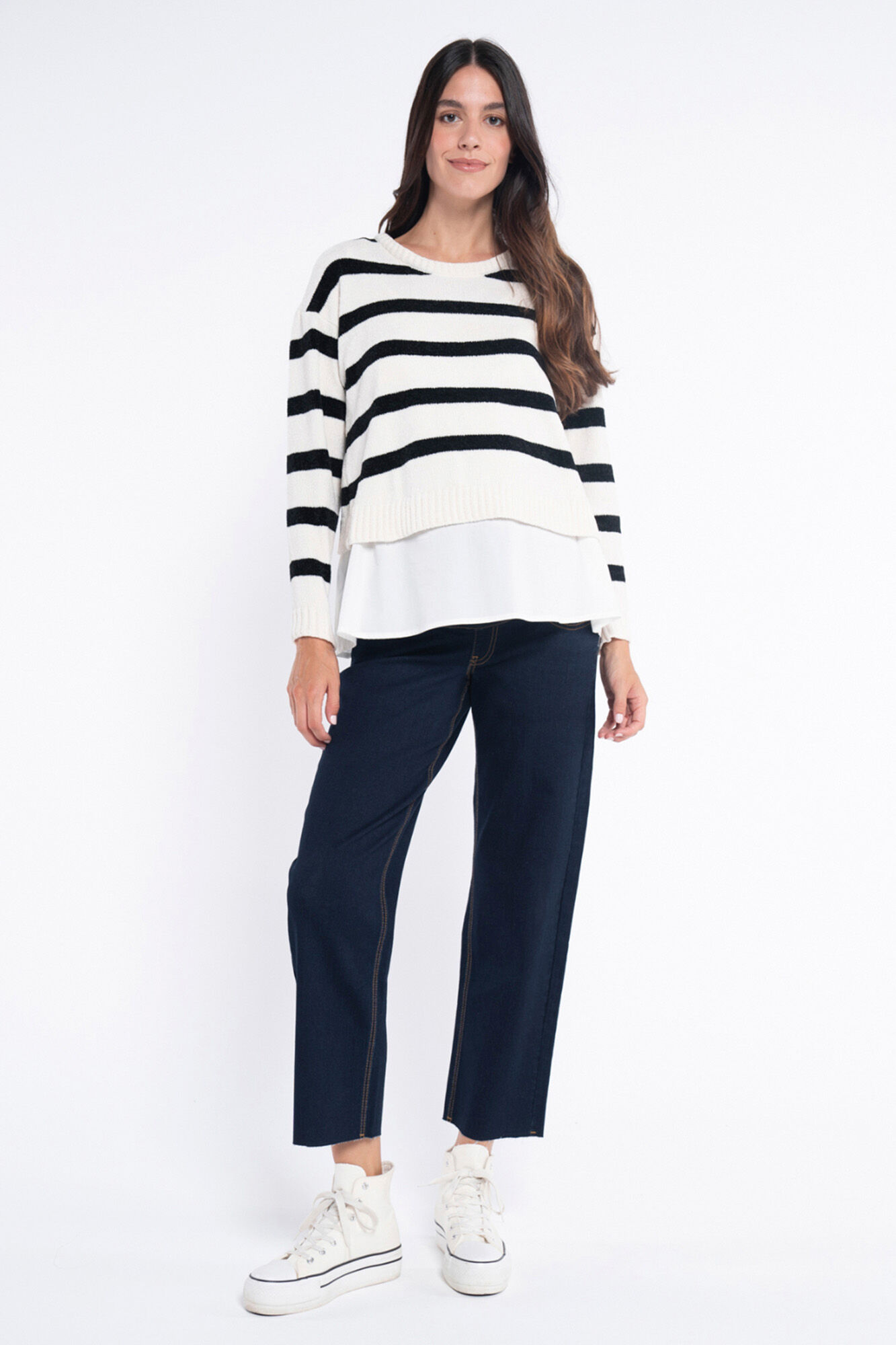 Ohma! Dunkelindische Jeans mit geradem Bein