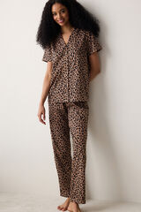 Penti Long leopard classic pyjamas set Roze