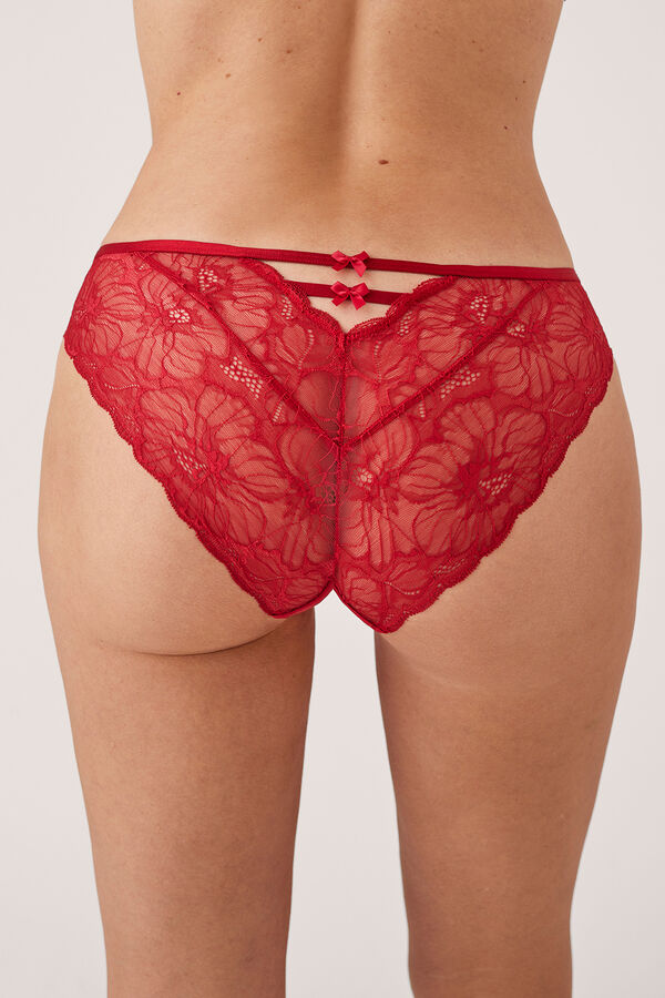 Promise Braga cl&aacute;sica corte bikini de encaje rojo rojo