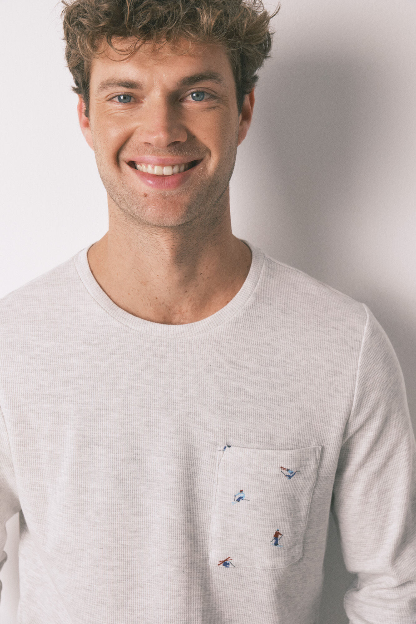 Women'secret Men's long pyjamas 100% cotton grey ski