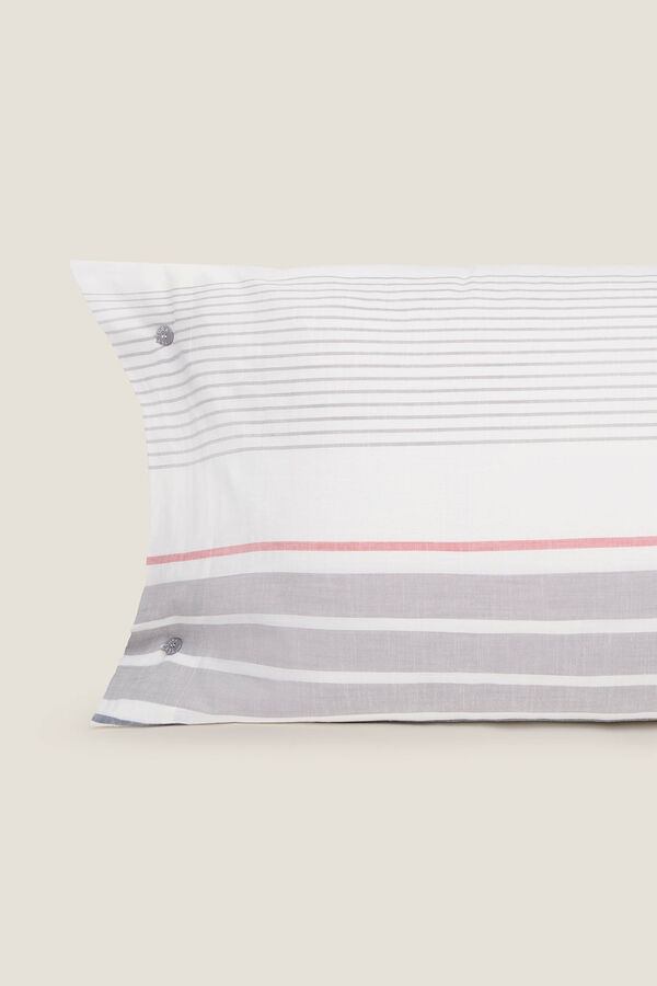 Womensecret Striped cotton pillowcase szürke