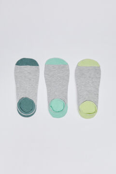 Womensecret Lot 3 chaussettes invisibles coton vert imprimé
