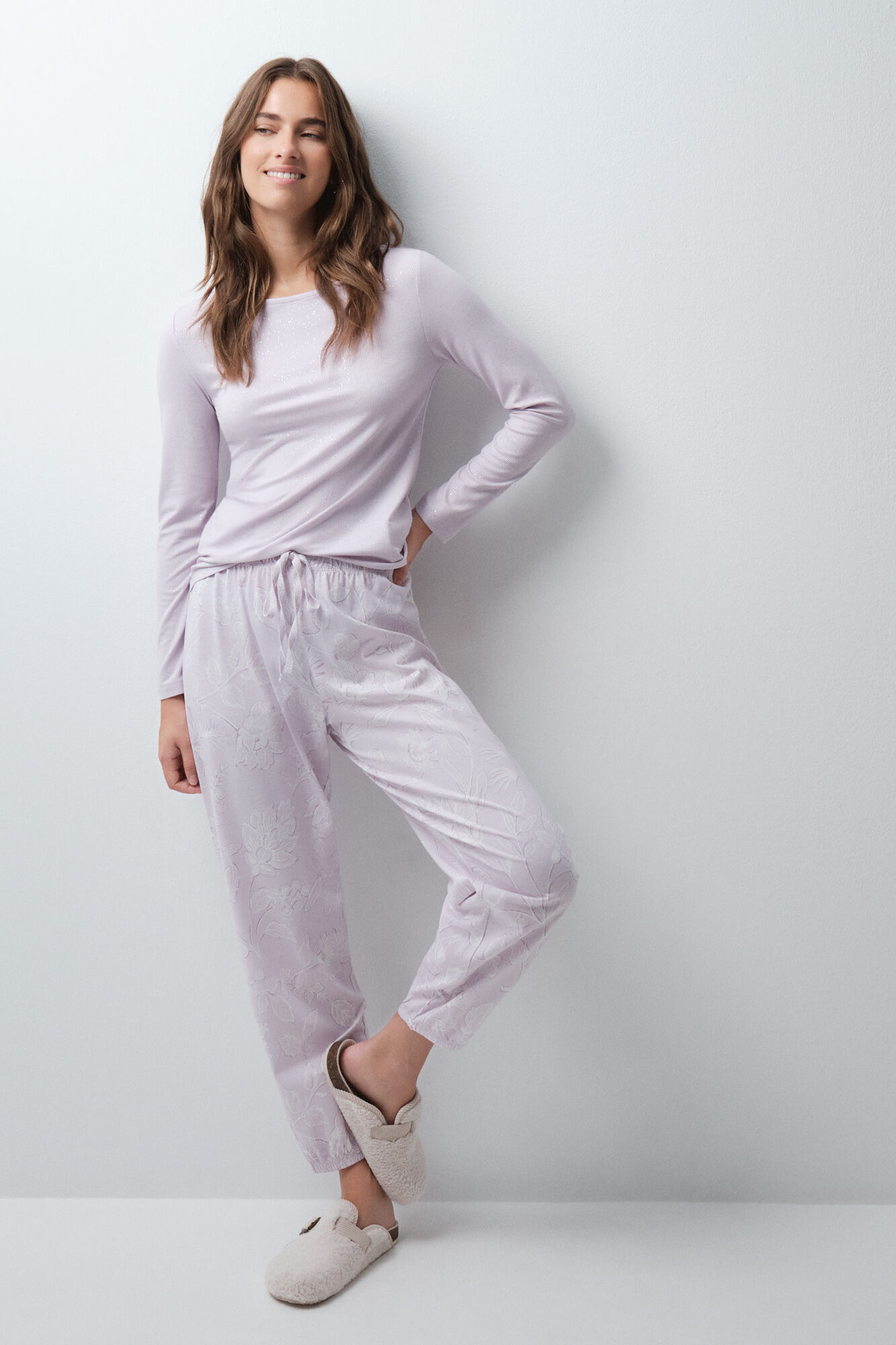 Women'secret Floral ruched long pyjamas