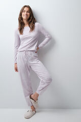 Women'secret Floral ruched long pyjamas pink