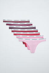 Women'secret Plain cotton 7-pack thongs with logo white