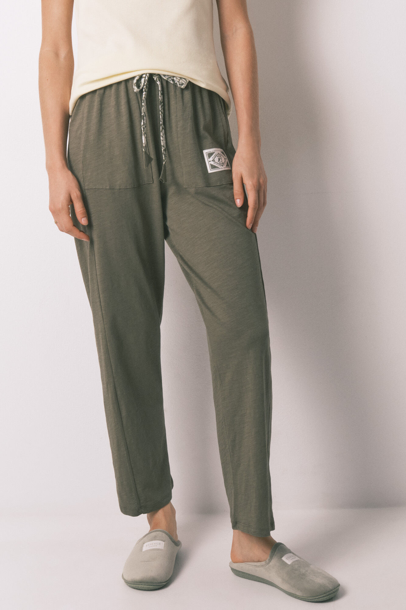 Women'secret Green cotton long trousers