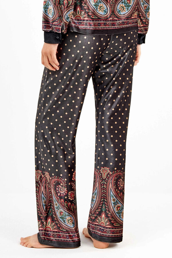 Gisela Cal&ccedil;a de pijama de veludo branco