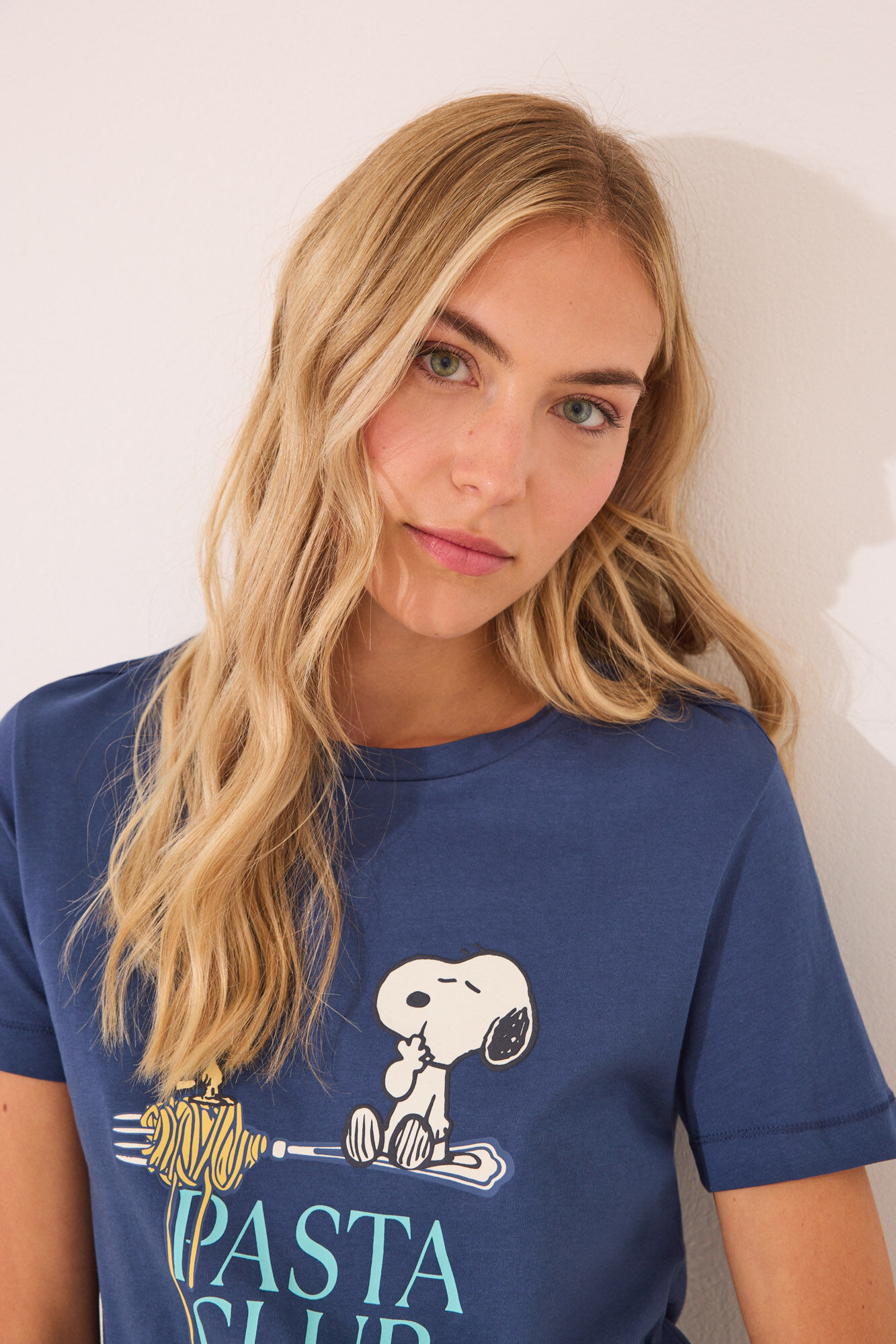 Women'secret Duga pidžama sa geometrijskim uzorkom Snupija od 100% pamuka