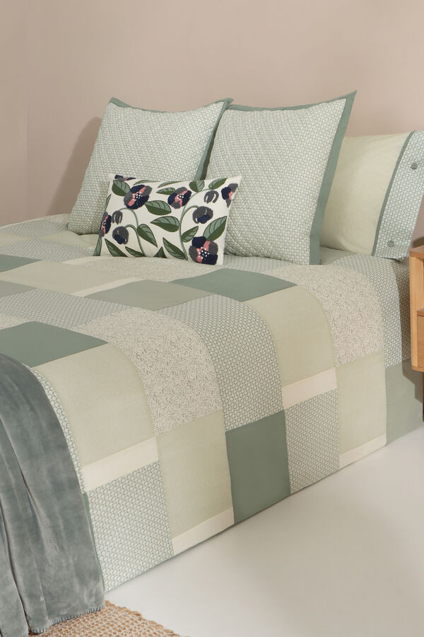 Womensecret Green patchwork cotton duvet cover. For a 135-140 cm bed. vert