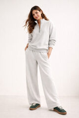 Lmtd Sudadera cuello alto media cremallera. gris