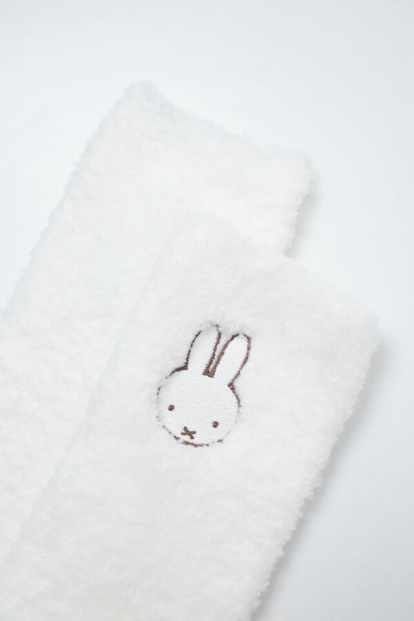 Women'secret Beige fluffy long socks brown
