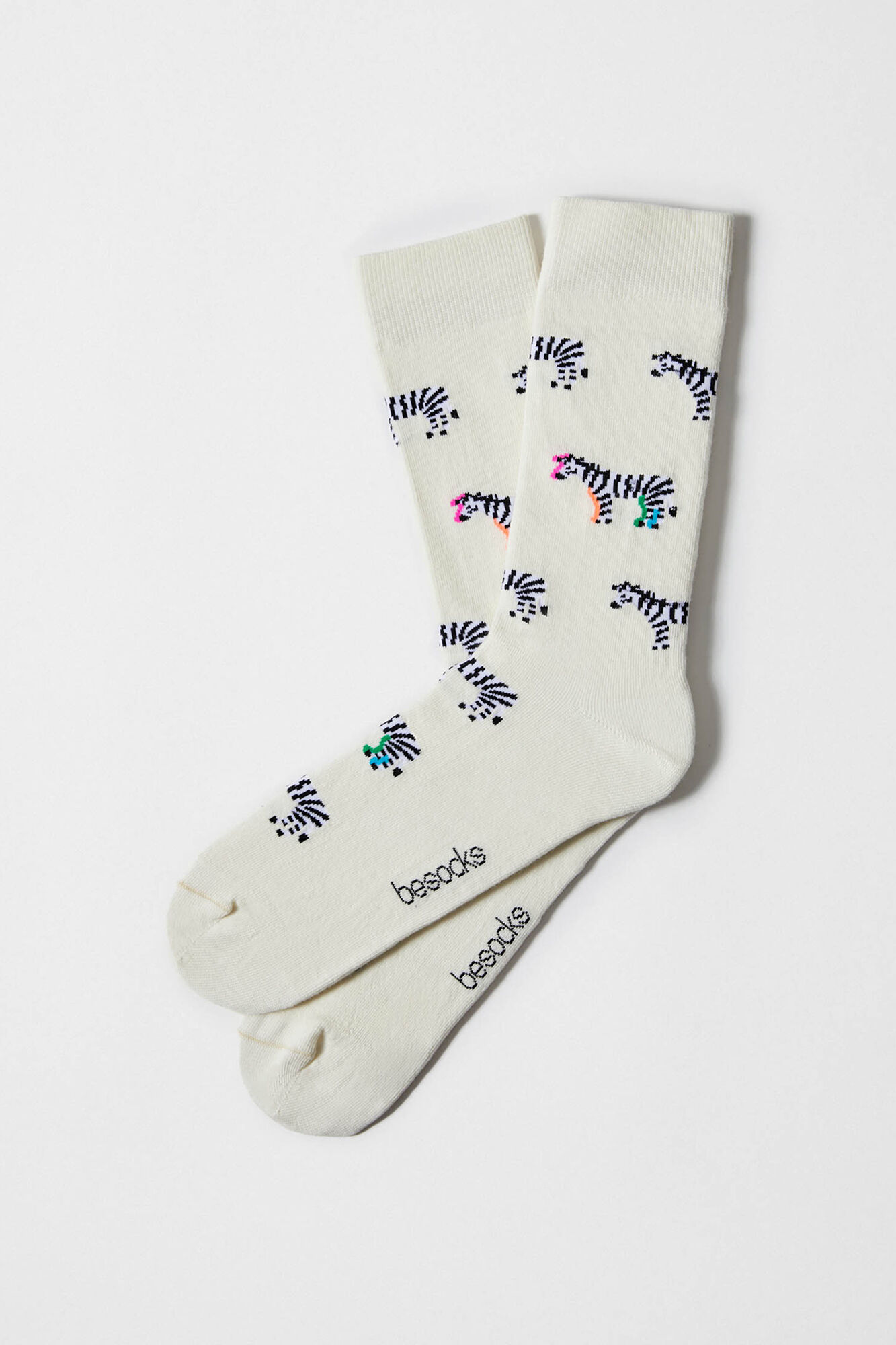 Besocks Calcetines altos cebras algod&oacute;n org&aacute;nico