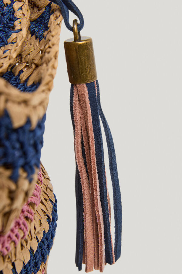 Pepe Jeans Bolsa tote de r&aacute;fia riscas azul