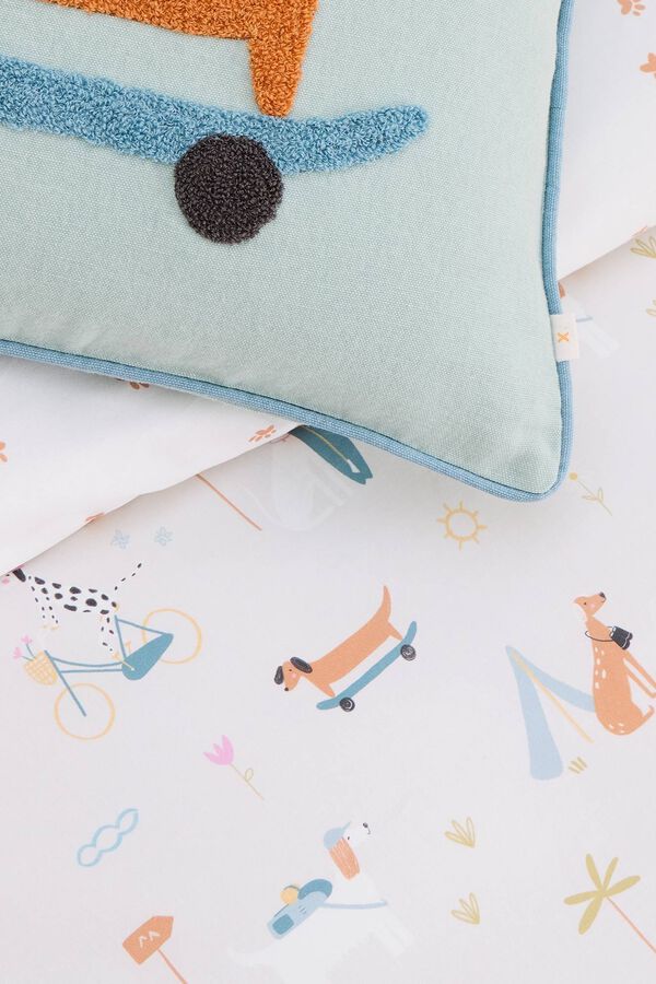 Textura Funny dog print duvet cover brown