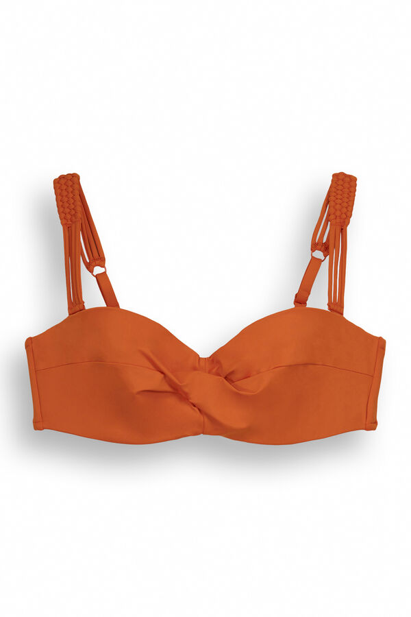 Womensecret Haut bikini ligne croisé orange rouge
