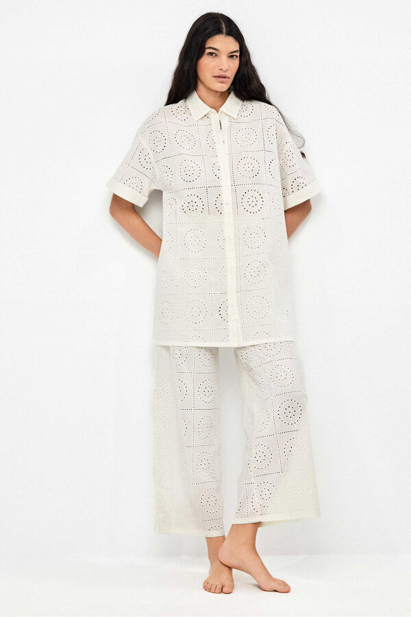 Gisela Camisola 100% algod&oacute;n brocado beige