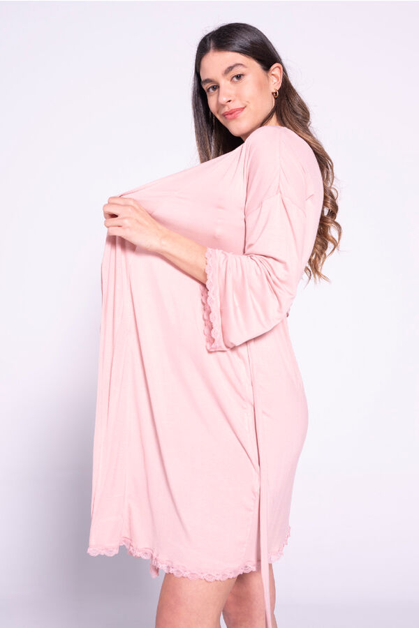 Womensecret Maternity robe with lace on bottom rose