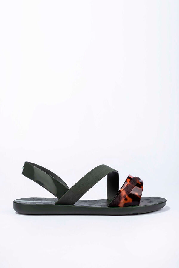 Ipanema Animal print asymmetric strap sandal green