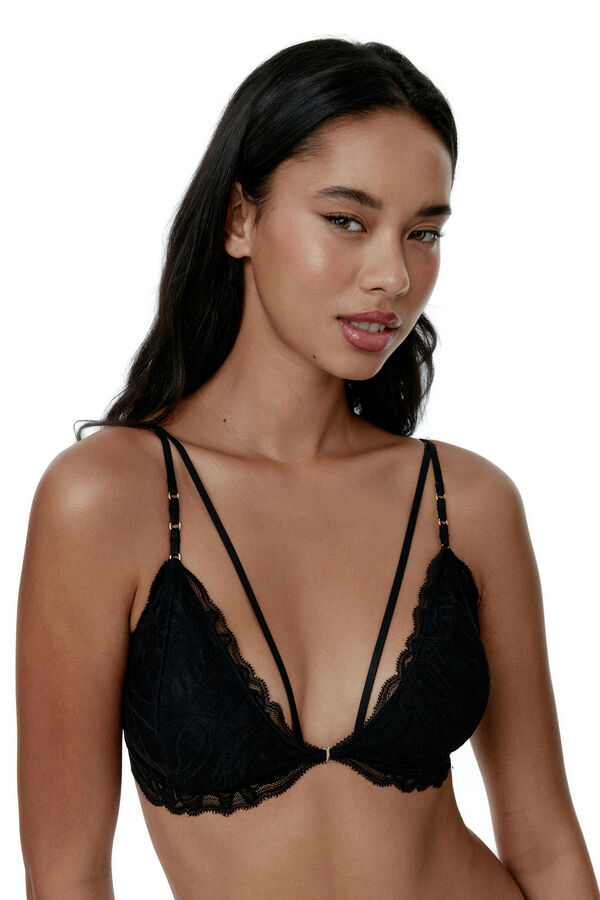 Black Limba Bralette Triangular Mojave - Black negro
