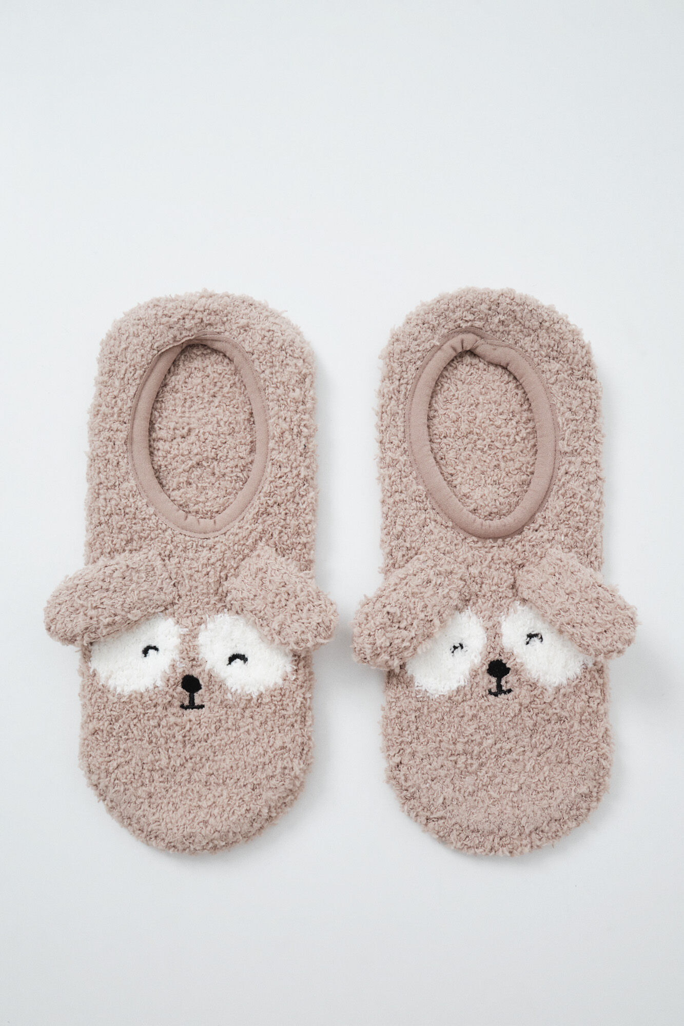 Women'secret Brown dog slip-on socks