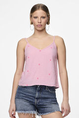 Womensecret Top de tirantes y dibujo de estrellas rosa