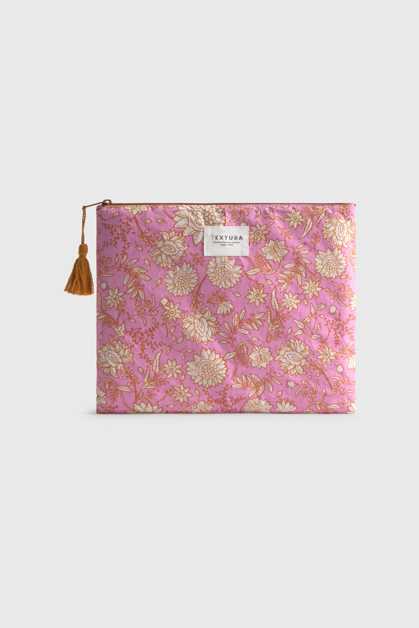 Textura Gebl&uuml;mte Baumwoll-Kosmetiktasche