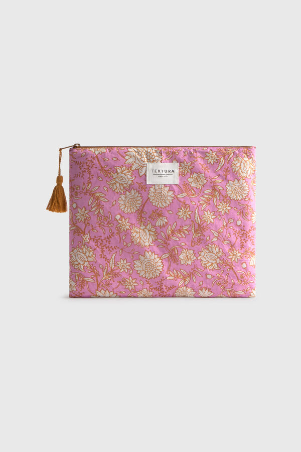 Textura Neceser algod&oacute;n floreado estampado