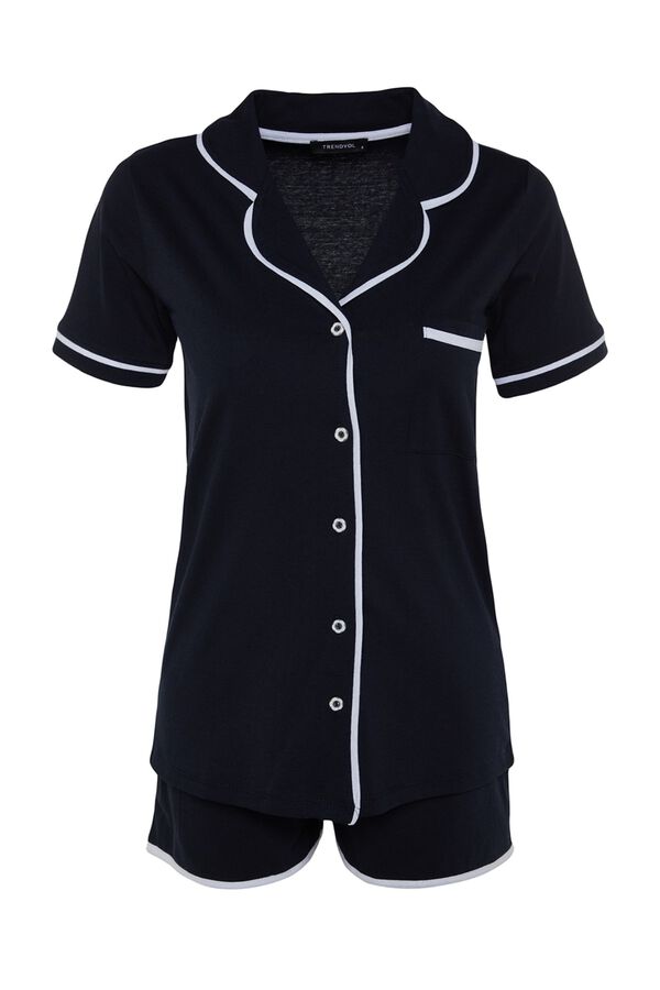 Trendyol Conjunto de pijama camisero corto azul