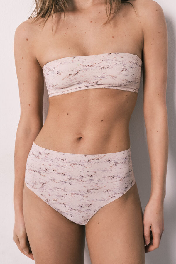 Women'secret Snake print clean cut microfibre high-waisted panty white