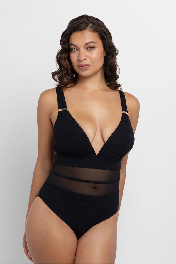 Dorina Ba&ntilde;ador una pieza relleno ligero Eivissa negro