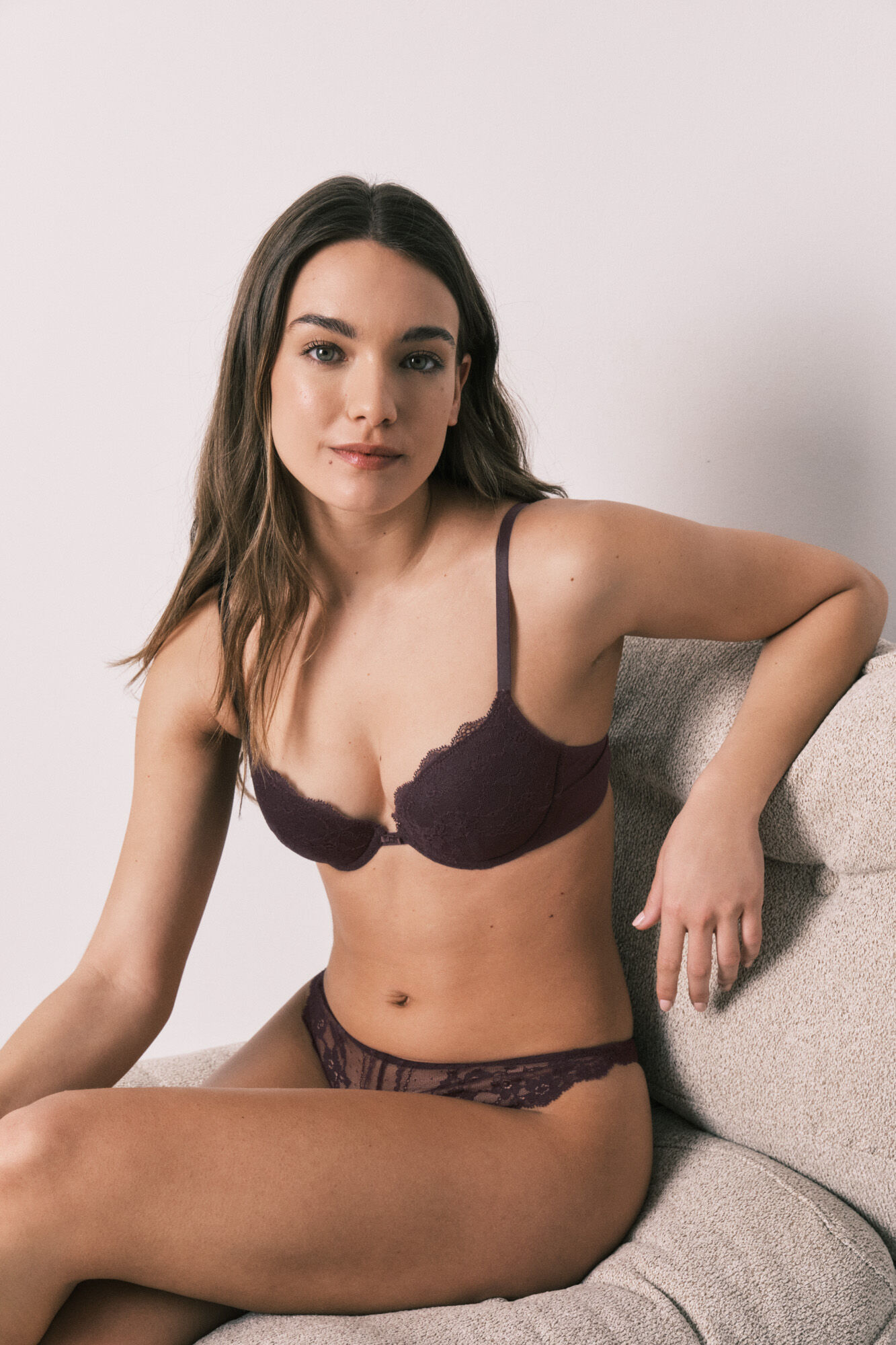 Women'secret Soutien-gorge classique avec rembourrage en dentelle violet BEAUTIFUL