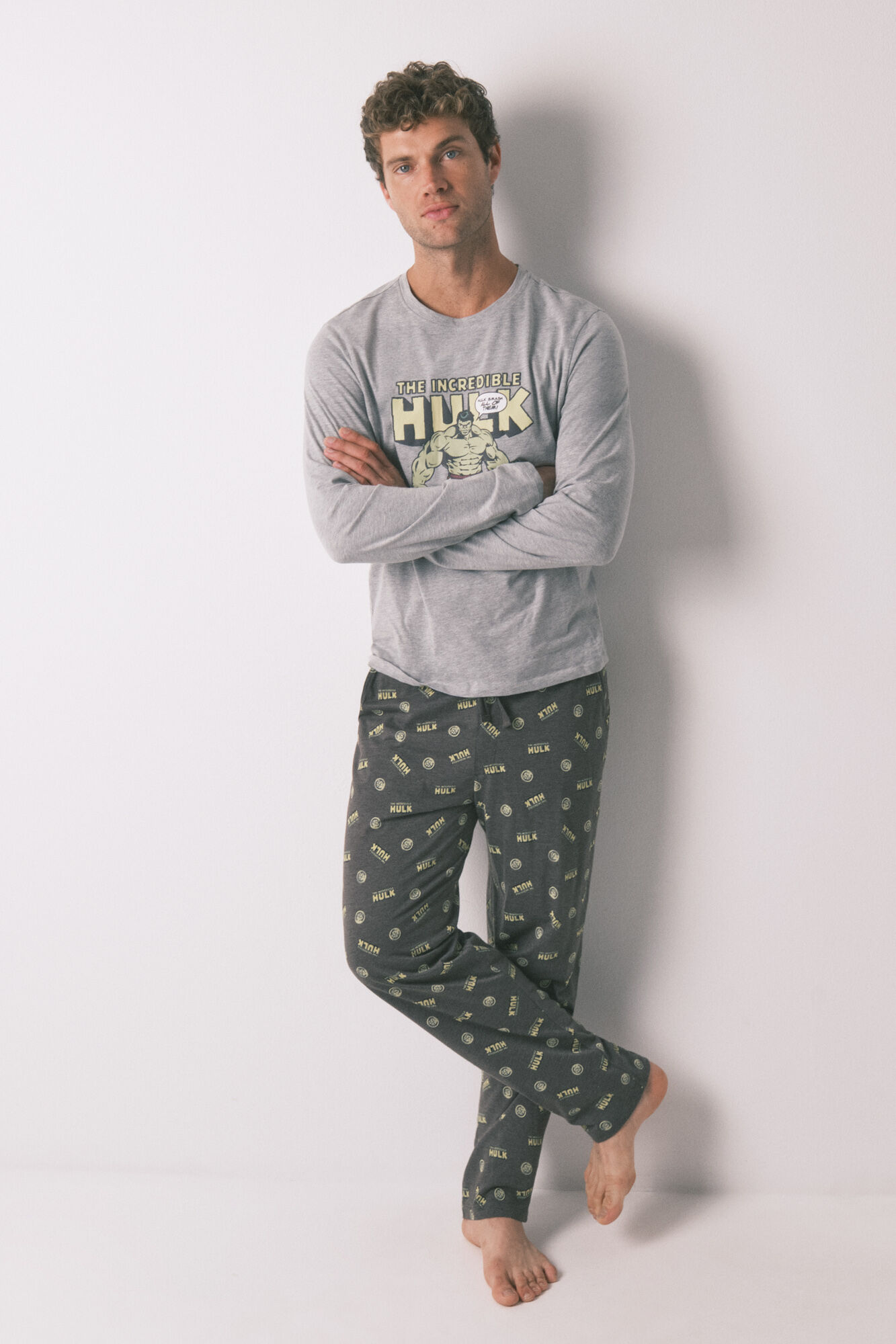 Women'secret Pyjama long homme 100% coton &laquo; Hulk &raquo;