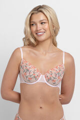 Dorina Lace underwired balconette bra pink