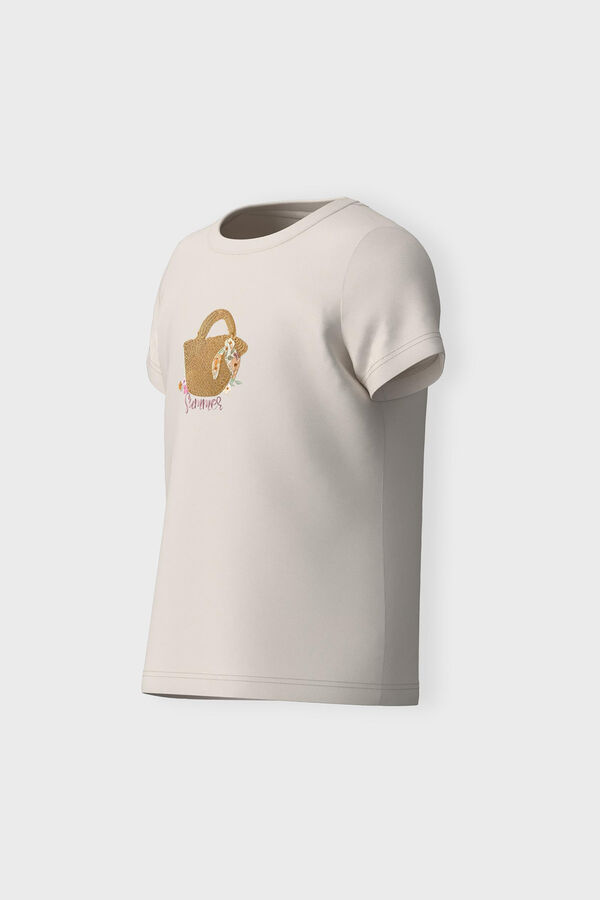 Womensecret Girls' T-shirt with 3D details Weiß